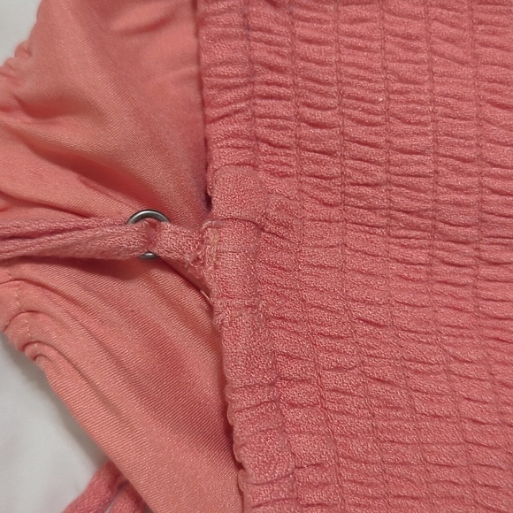 Abercrombie & Fitch Tie- Front Spaghetti Strap Midi Dress, Color Coral Size SP - Picture 10 of 15